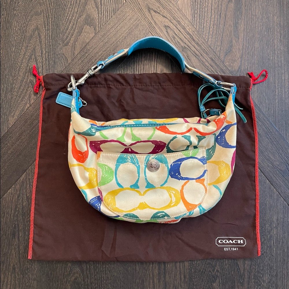 Coach Scribble Multicolor Signature Hobo Bag